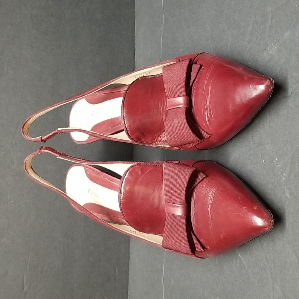 Carolinna Espinosa Cesylvie Leather Sling Back Heels